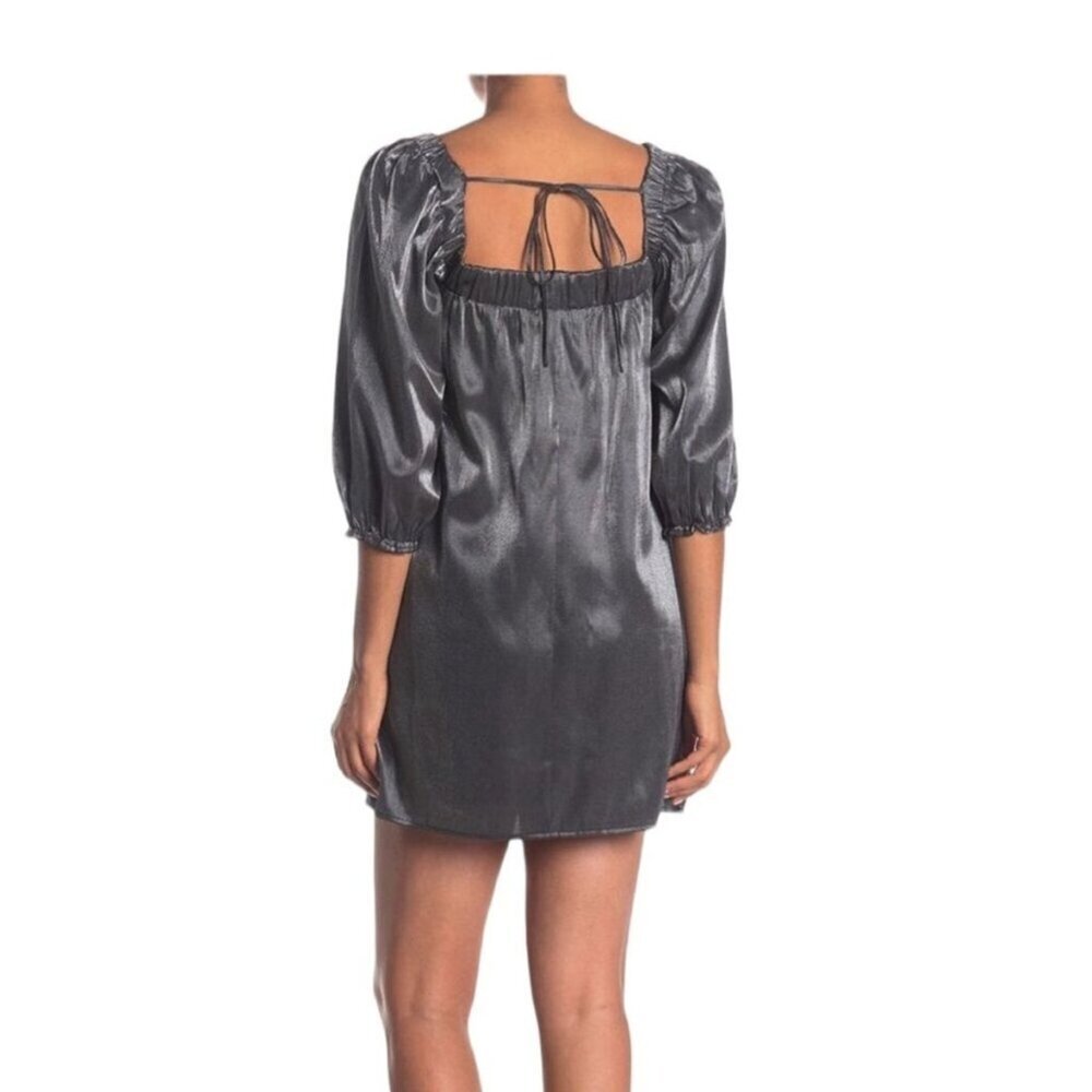 NWT Nordstrom Row A Women's Balloon Sleeve Metallic Gray Size XL